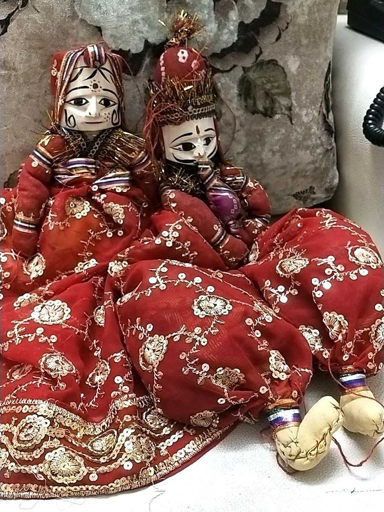 Vintage Indian Rajasthani Puppet Pair