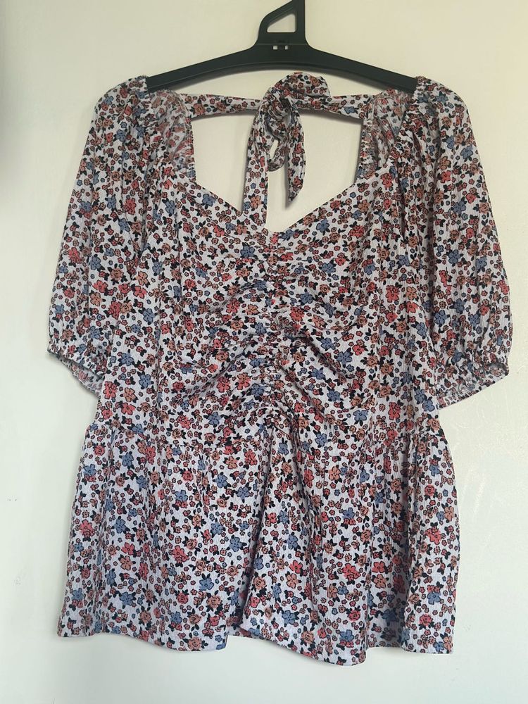 Floral Tie-Back Top