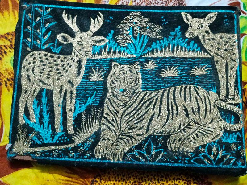 Vintage Animal Sparkle Handmade Painting