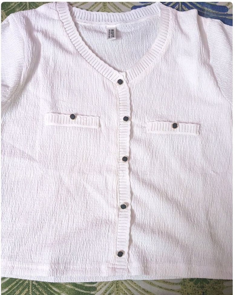 White Shirt With Cute Button Detailing