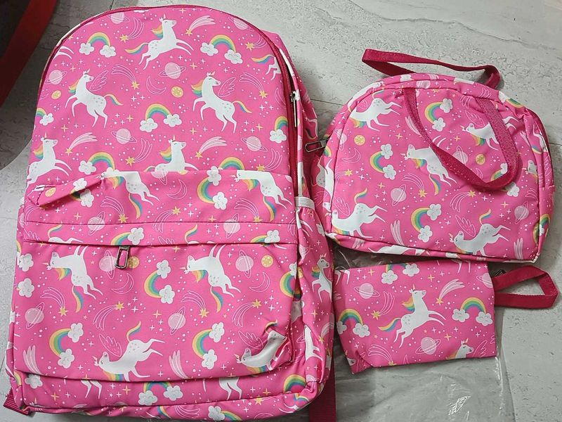 New  3 Pcs Combo Set Consist of School/picnic Bag