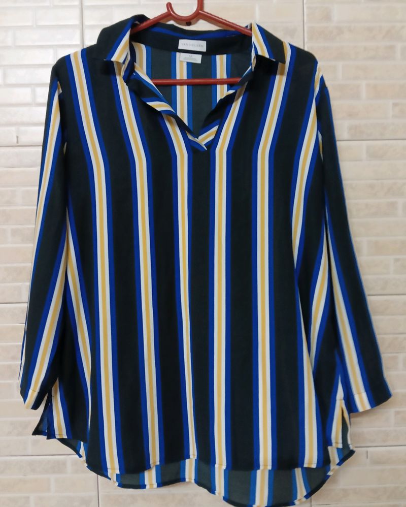 Van Heusen Women&#39;s Blue and Black Blouse