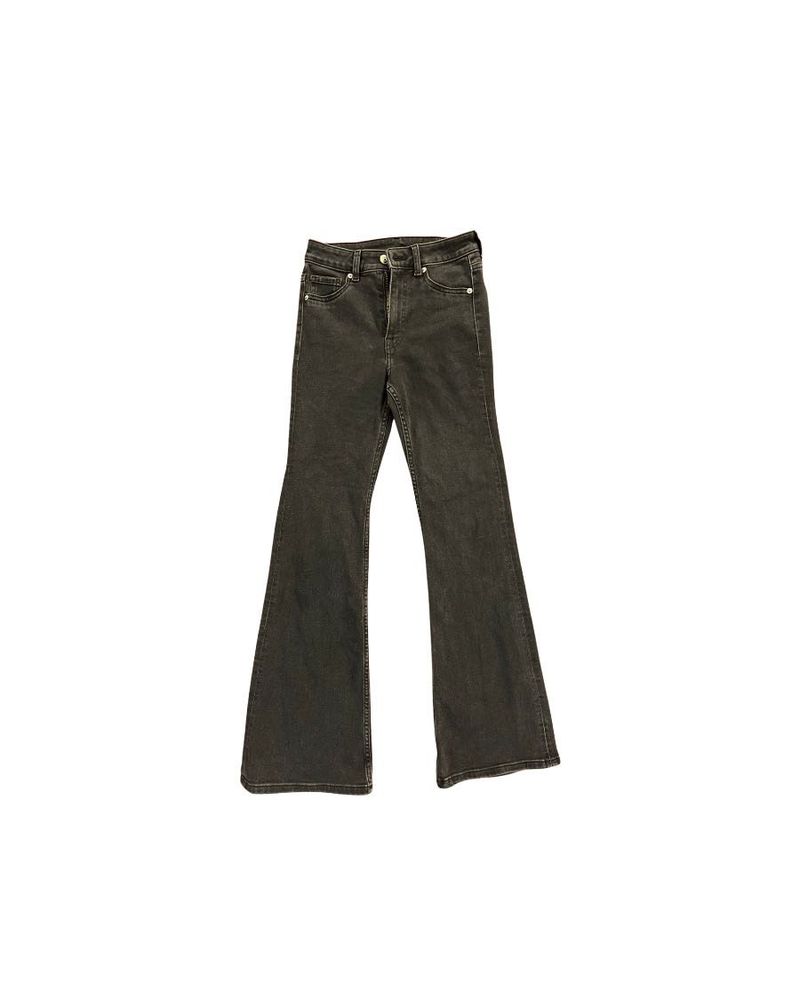 Charcoal Denim Flared Jeans
