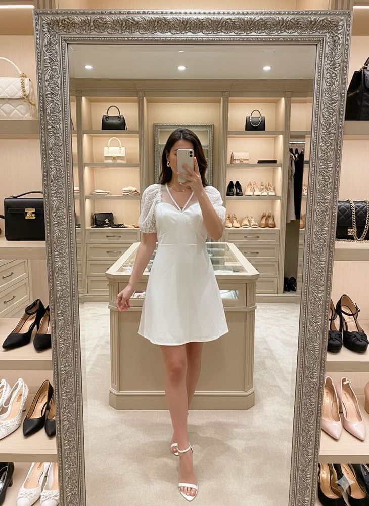 Pintrest corset Elegant White Lace Sleeve Dress