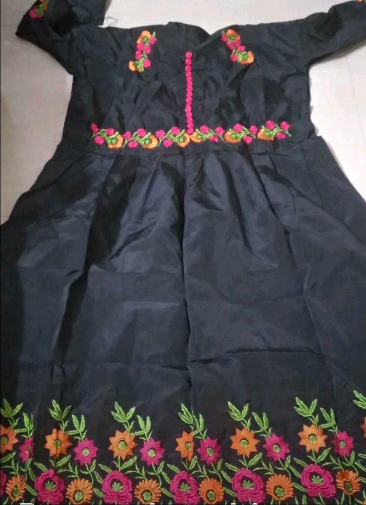 embroidered gown