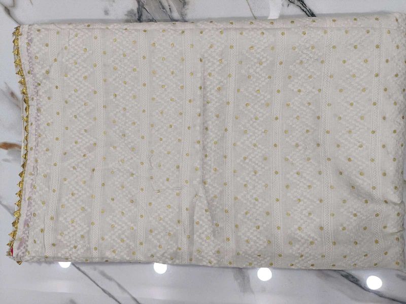 Cotton White saree
