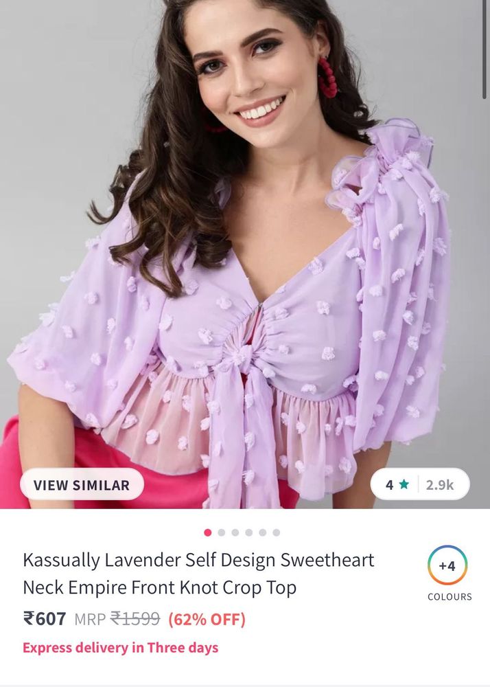Purple Self design Top