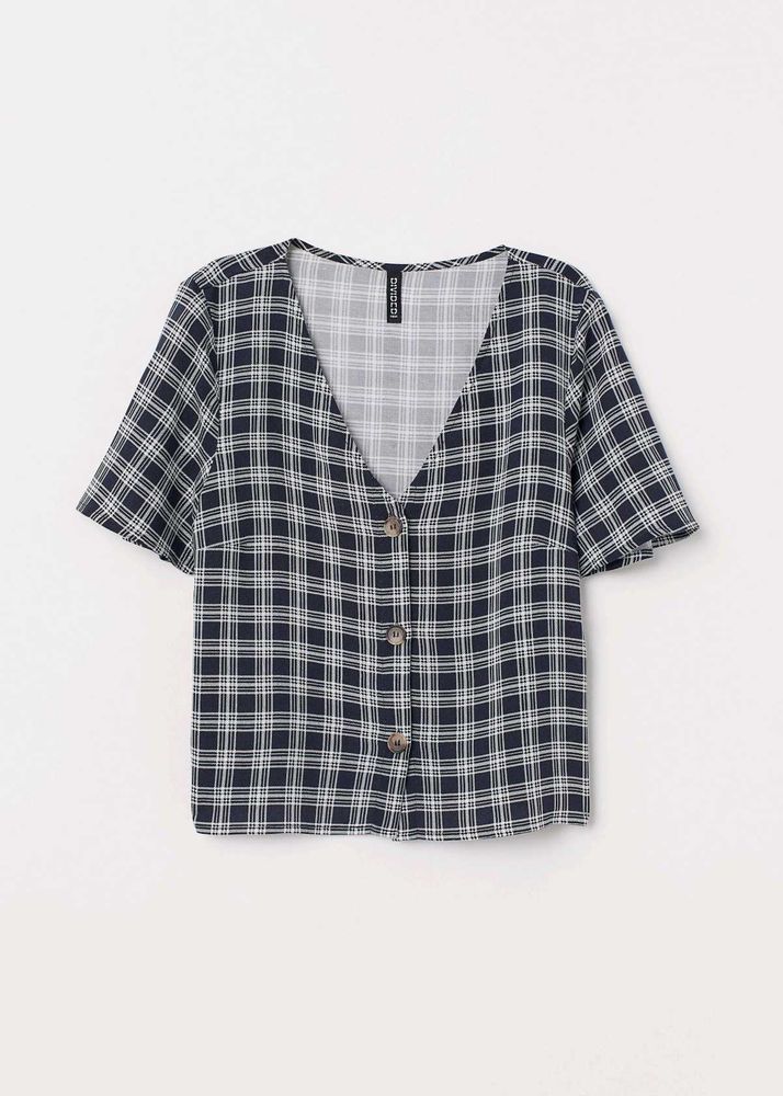 Plaid Button-Up Top