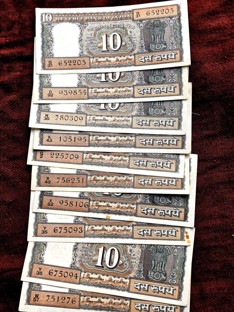 💥✨Rare signed 10 rs old Black boat note✨💥