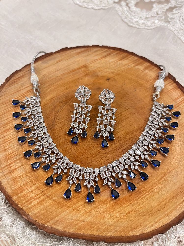 Elegant Blue Stone Jewelry Set
