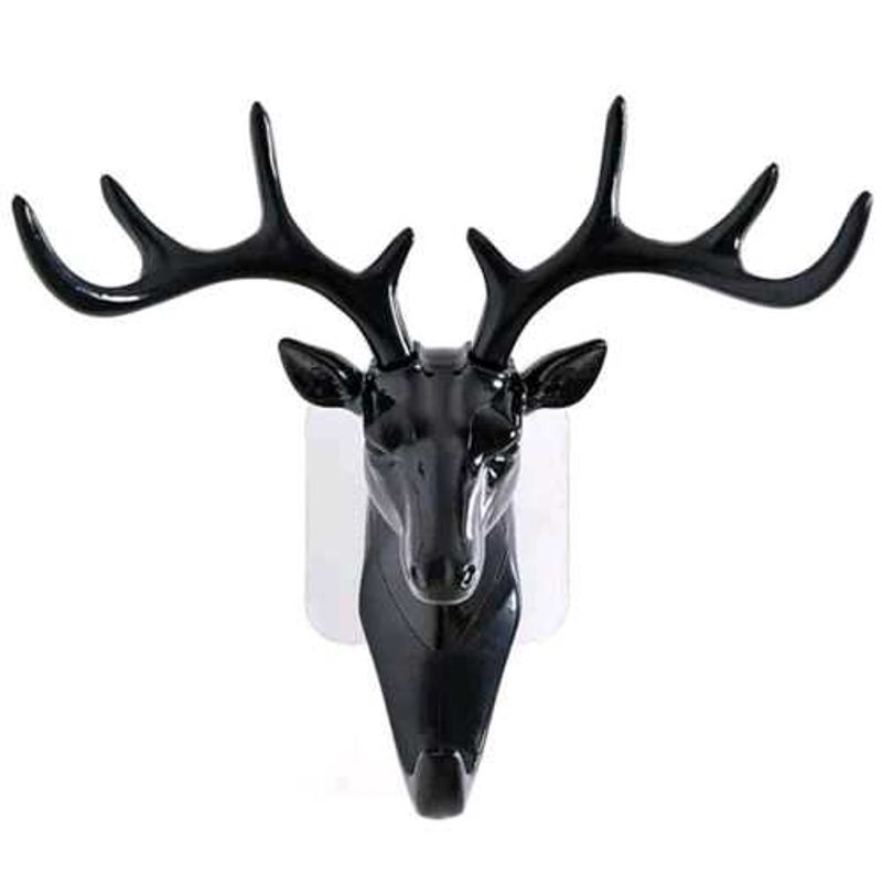 Black Deer Head Wall Hook