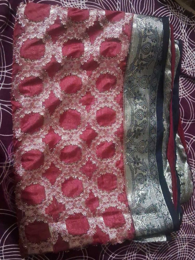 Elegant Maroon Saree
