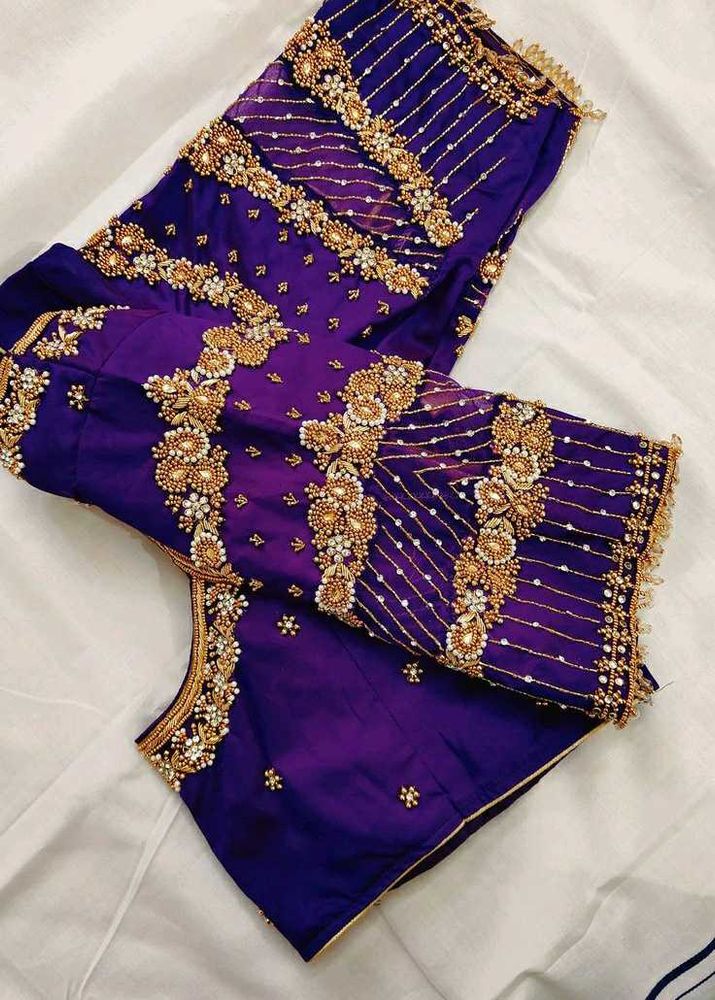 Elegant Purple Embroidered Blouse