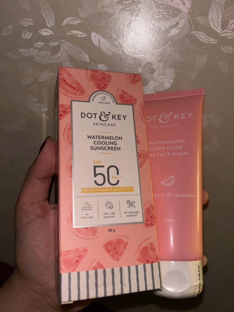 dot and key face wash , sunscreen