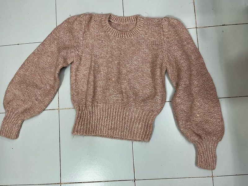 Blush Pink Crop Sweater