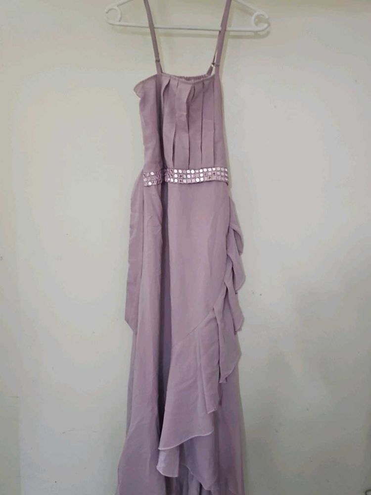 Lilac Chiffon Maxi Dress