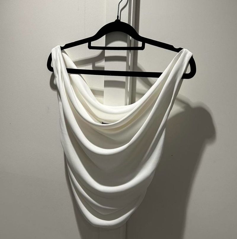 Elegant White Draped Top