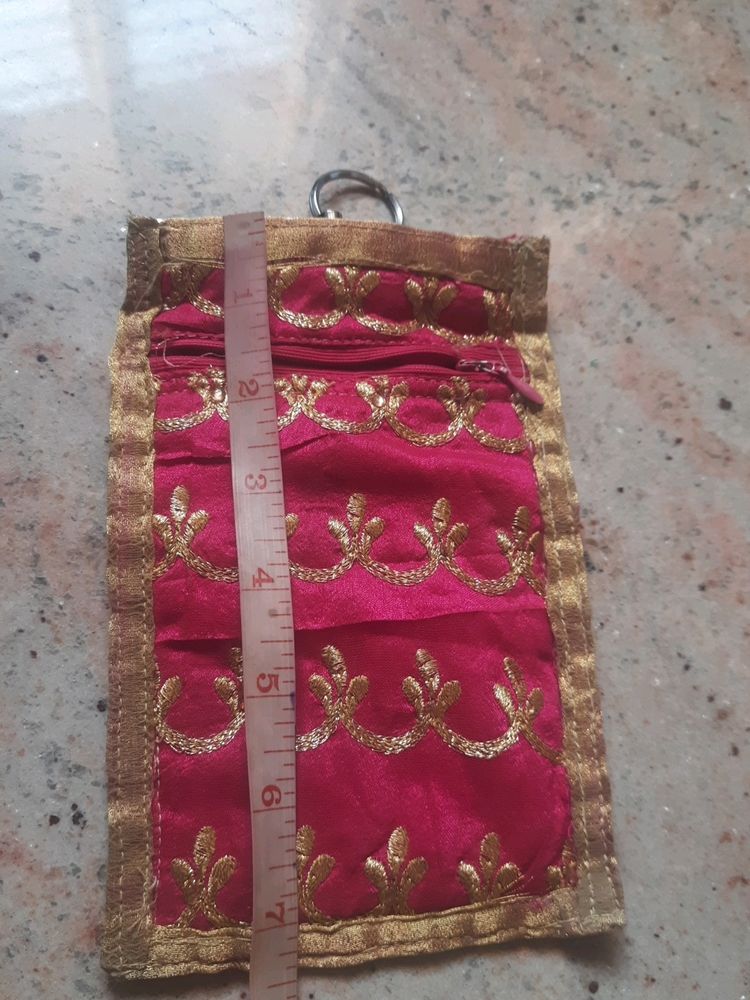 Handmade Pink Bobile Pouch For Sale