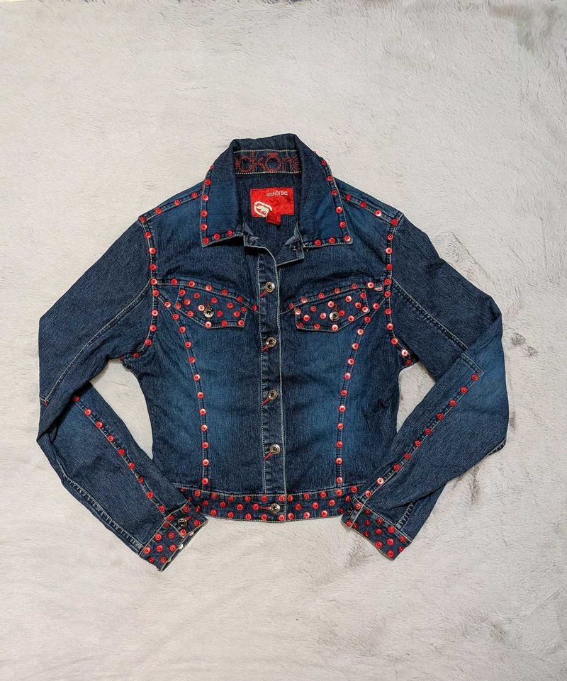 Rare Y2K Ecko Red embellished denim jacket