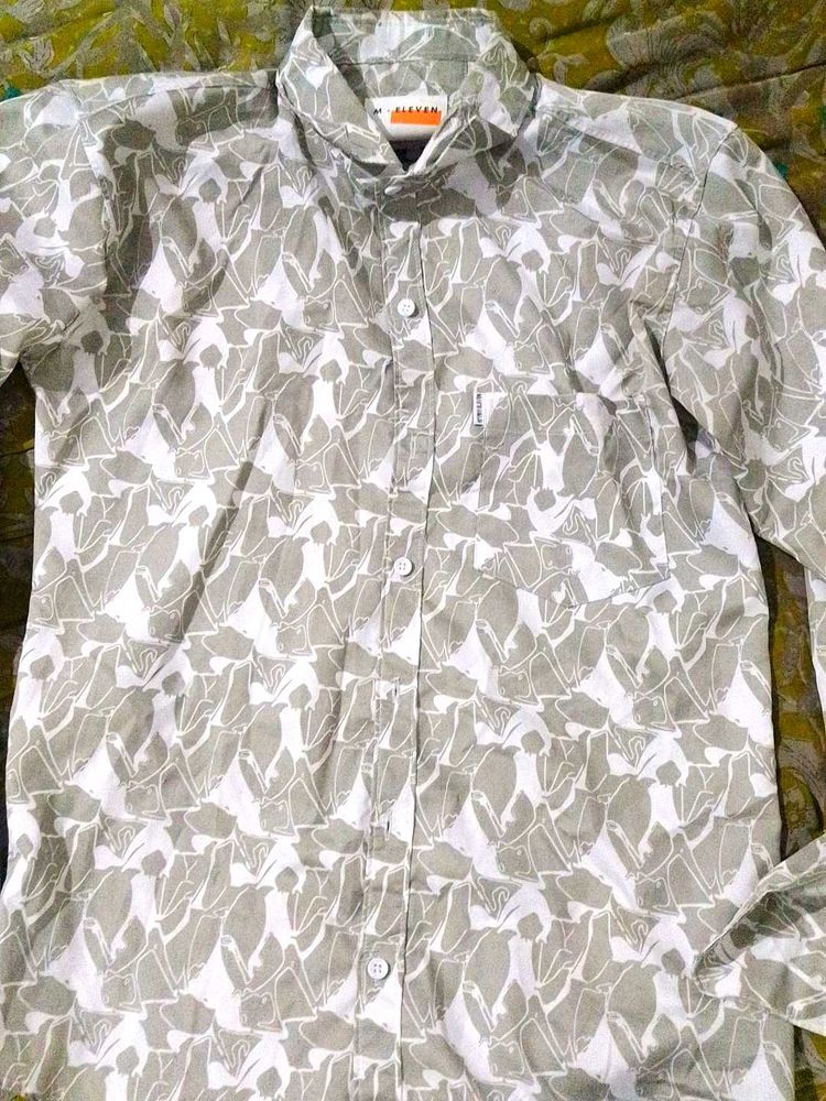 Patterned Button-Down Shirt