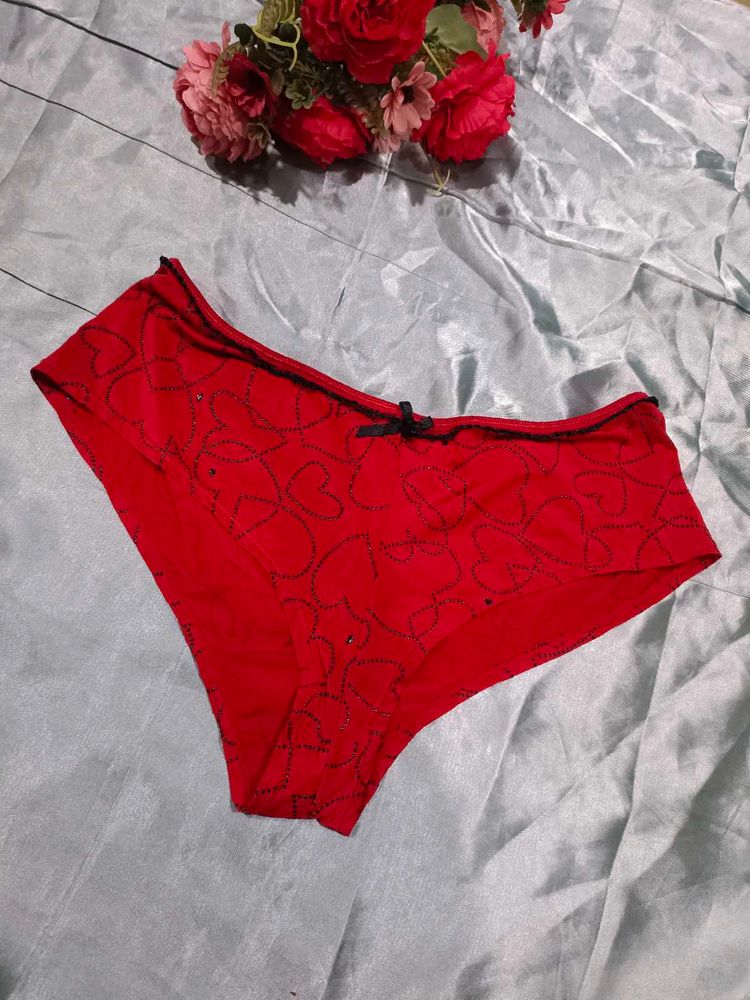 Imported Red Panties With Small Daimonds