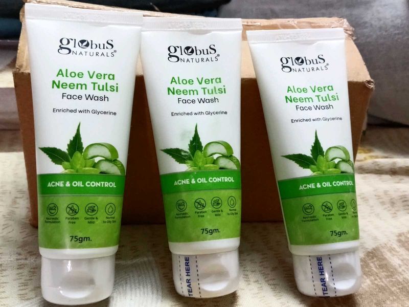 3 Piece Aloe Vera Neem Tulsi Face Wash