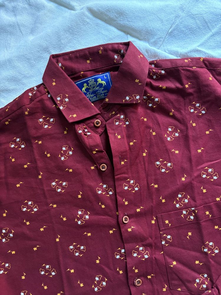 Maroon Printed Shirt – Brand: Rich Look