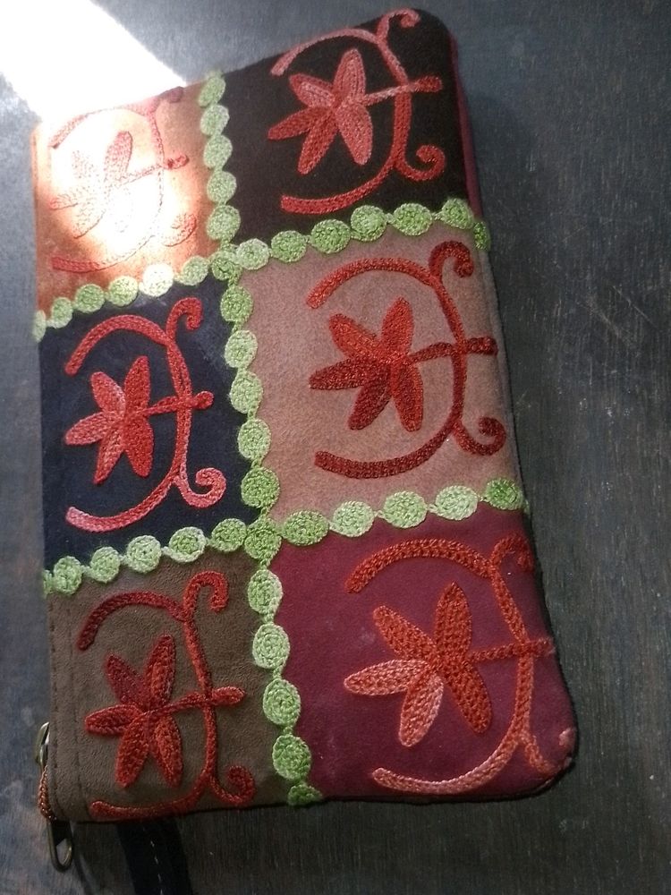 Pouch Bag Cum Purse With Single Zip