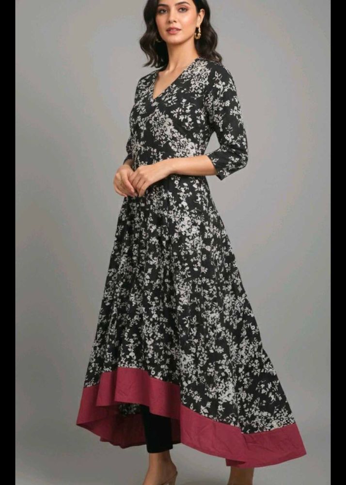 Floral Print Flared Kurta Dress 🖤🌼🌼