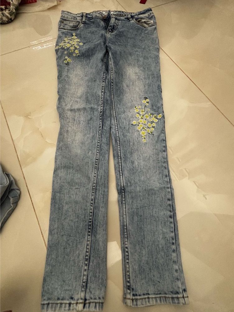 Embroidered Denim Jeans