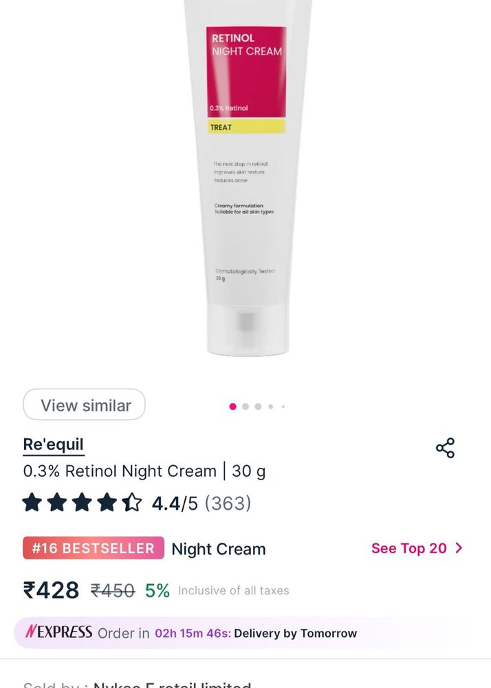 Retinol Night Cream &amp; The Formularx moisturiser