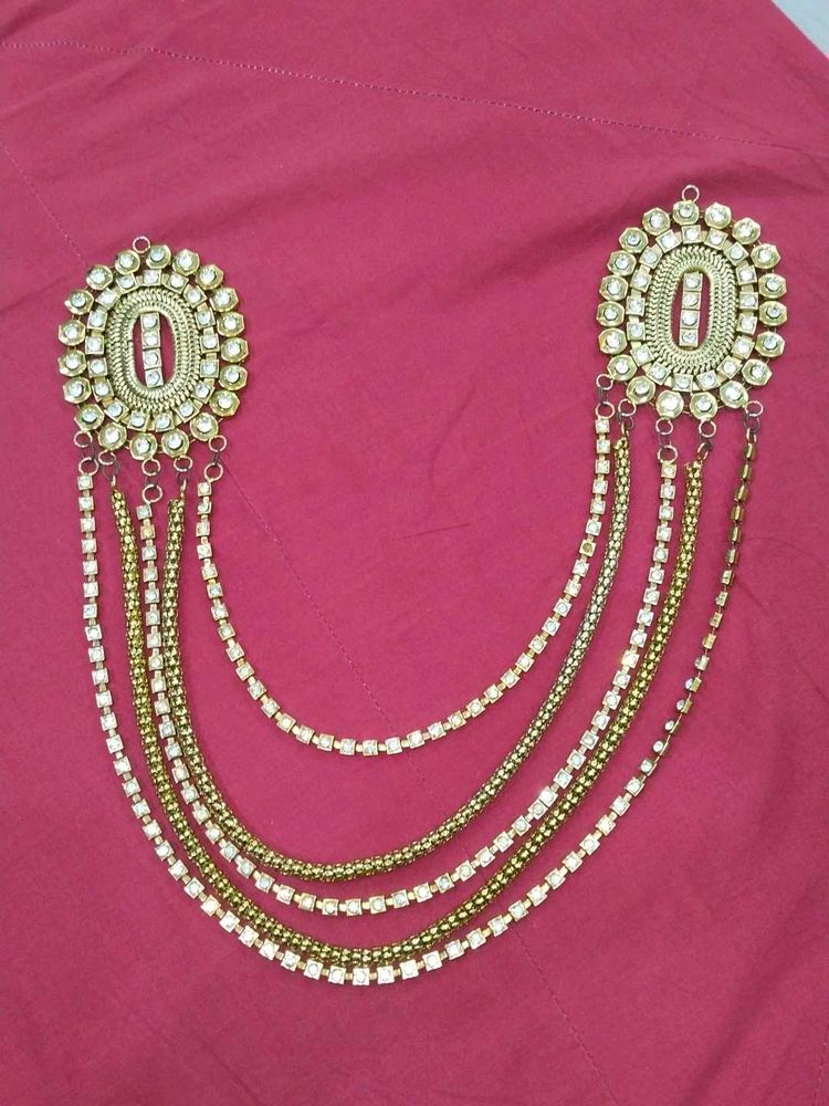 Gold-toned Embellished Brooch