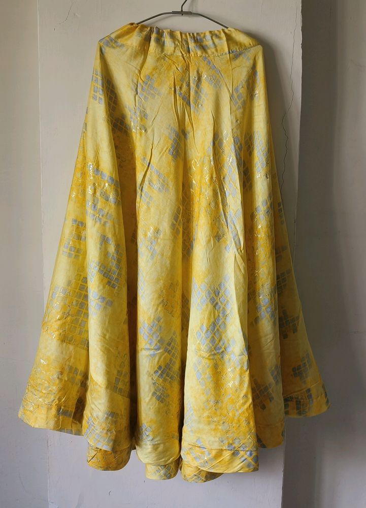 Yellow Printed Flare Ghaghra 😍