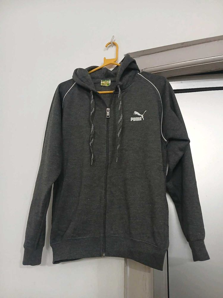Puma Gray Zip-Up Hoodie track suit