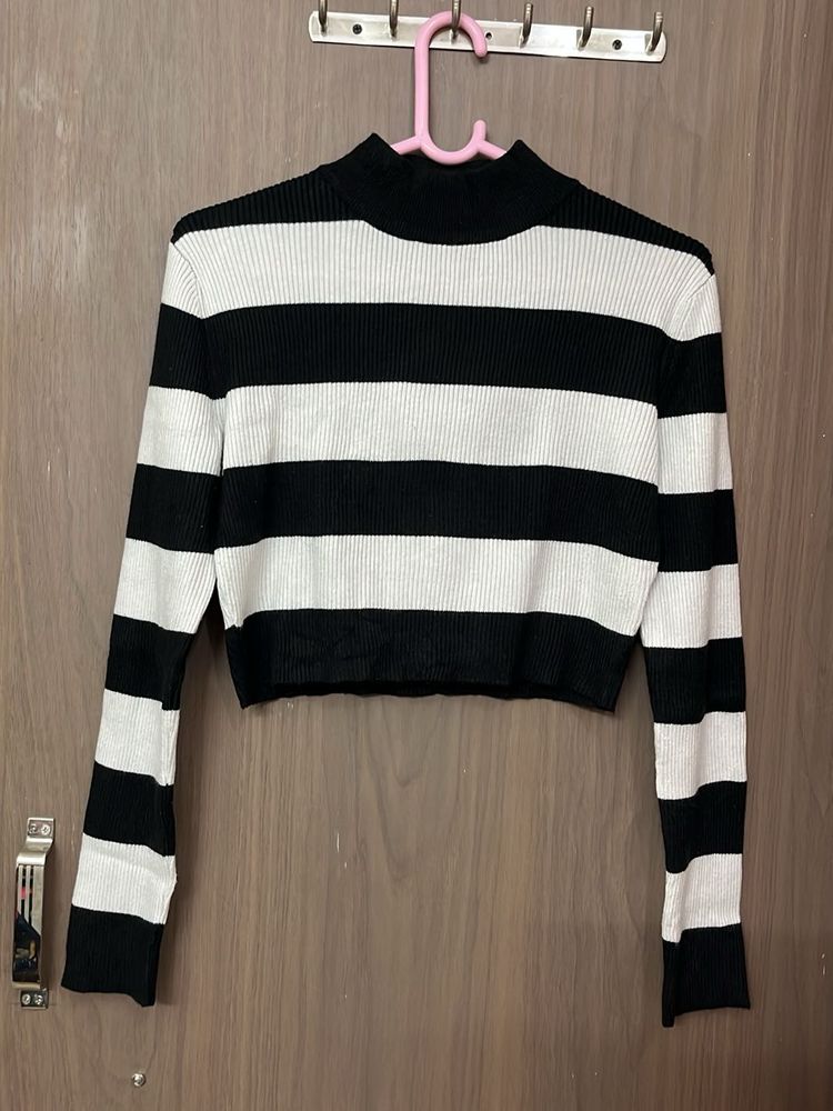 SHEIN brandedStriped Cropped woollen top size M