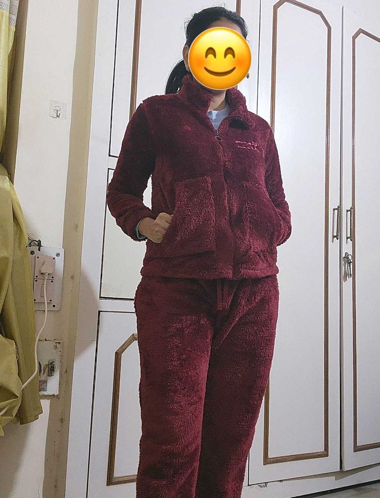 Zivame Winters Love Fur Night Suit