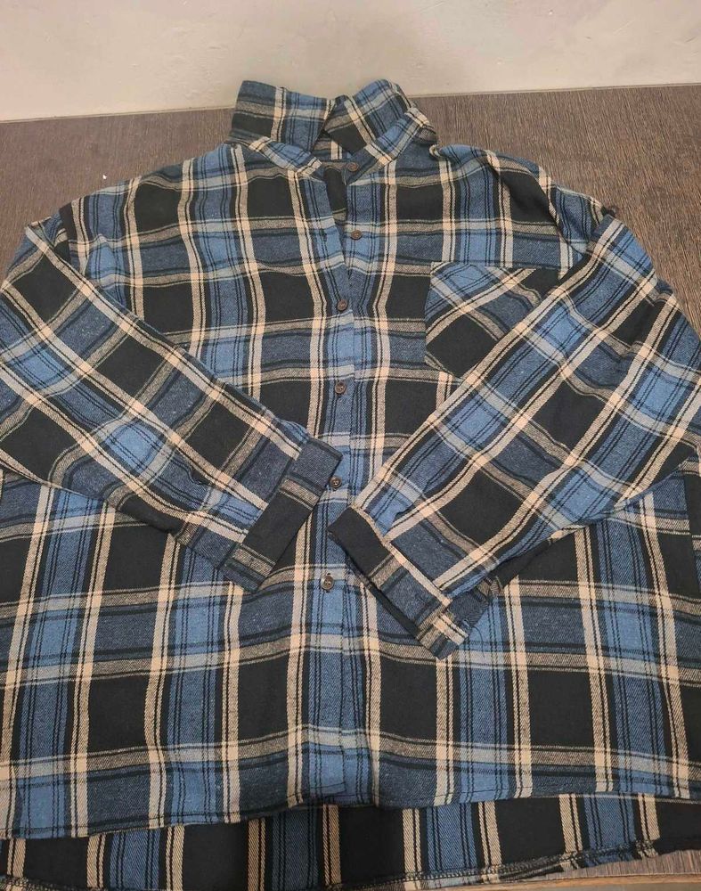Blue Plaid Flannel Shirt