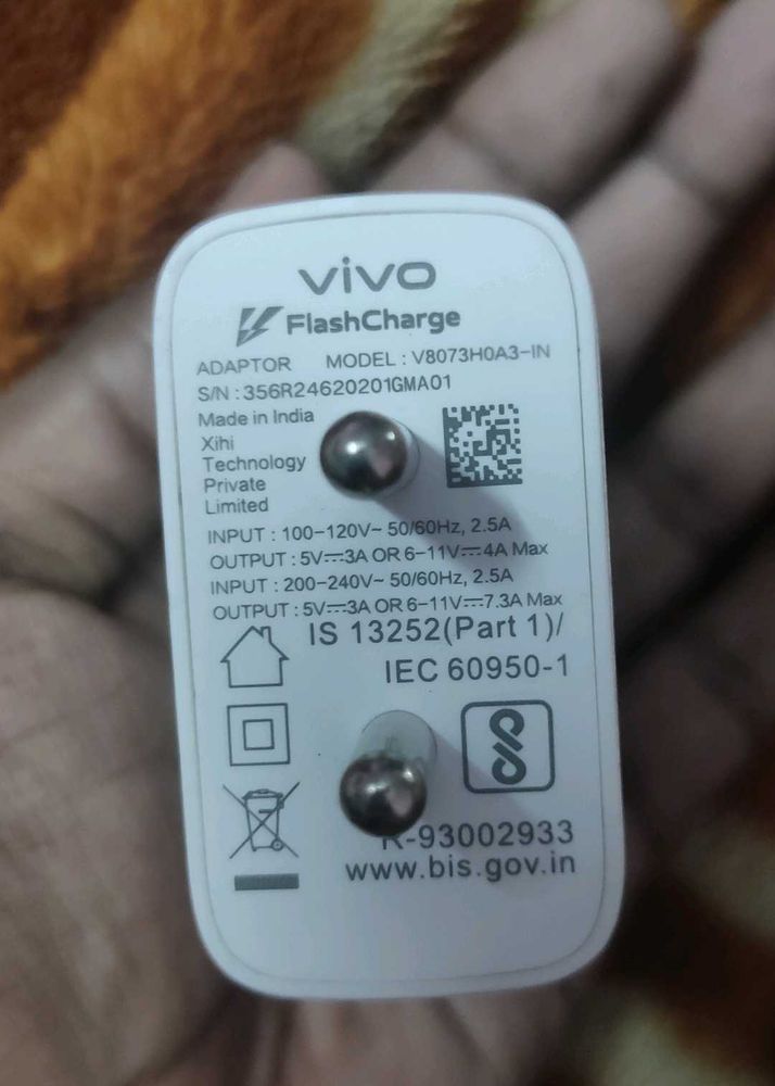 Vivo 80watt Flash Charger Original Only Adaptor