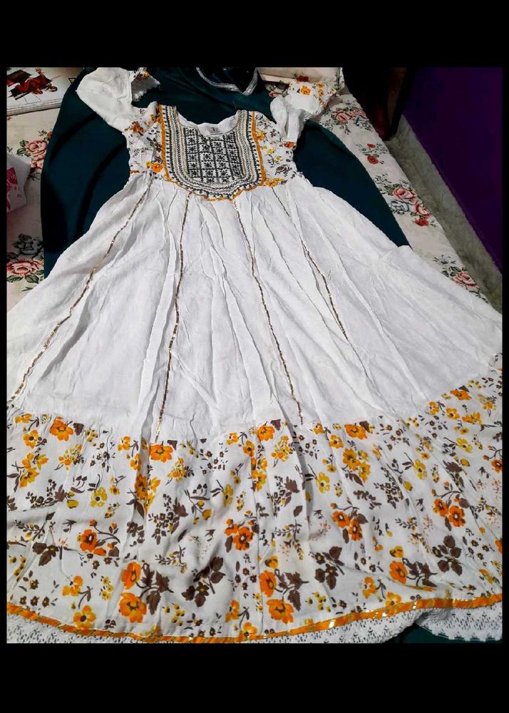 Floral Print Ethnic Gown