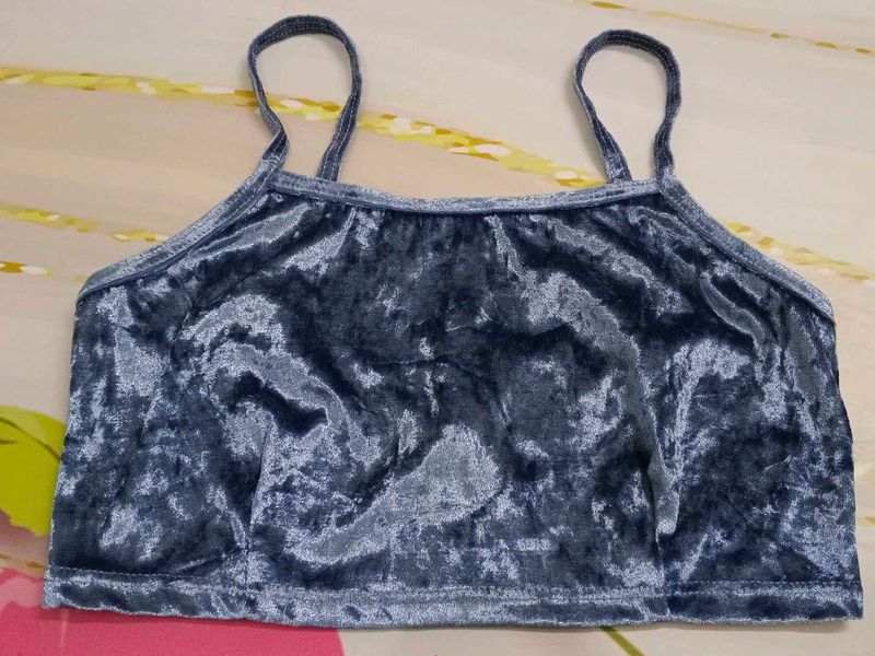 (1200)Blue Velvet Cami Top