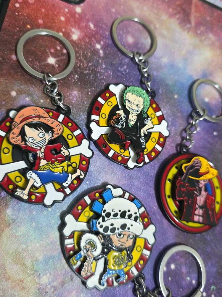 One Piece Fidget Spinner Keychain Combo