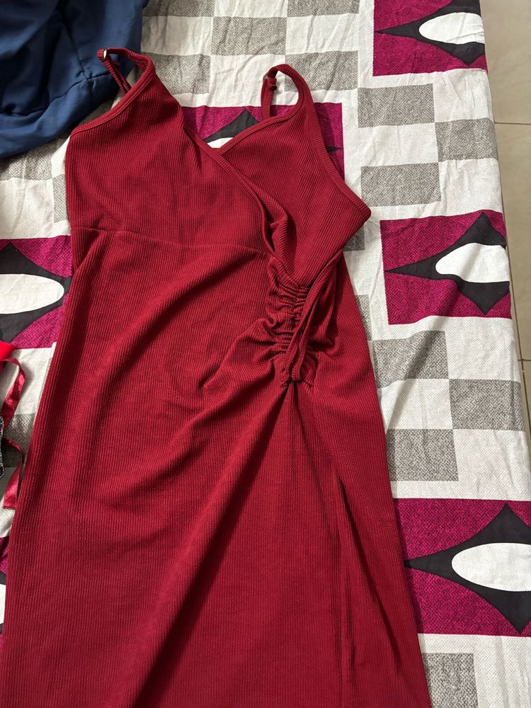 Maroon Body con dress