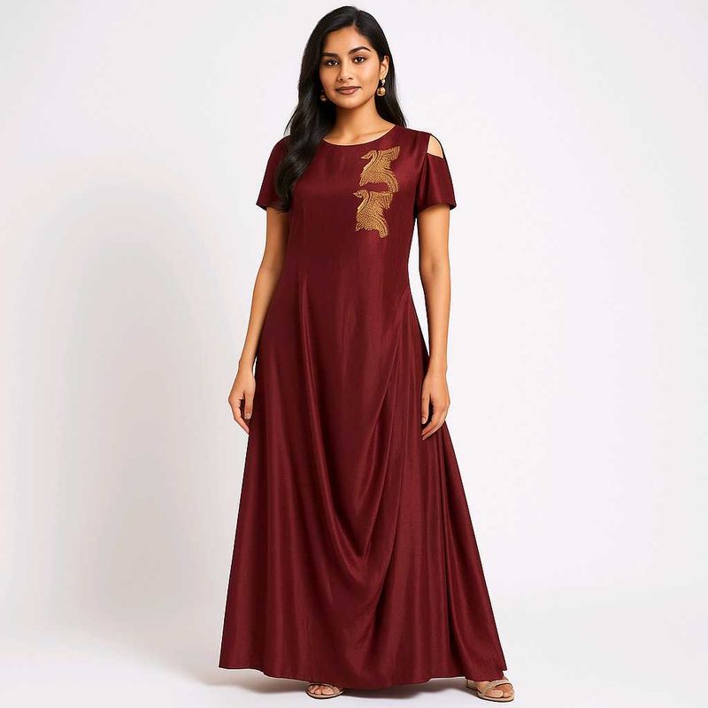 Pre Loved Mauve Front Flowing Gown