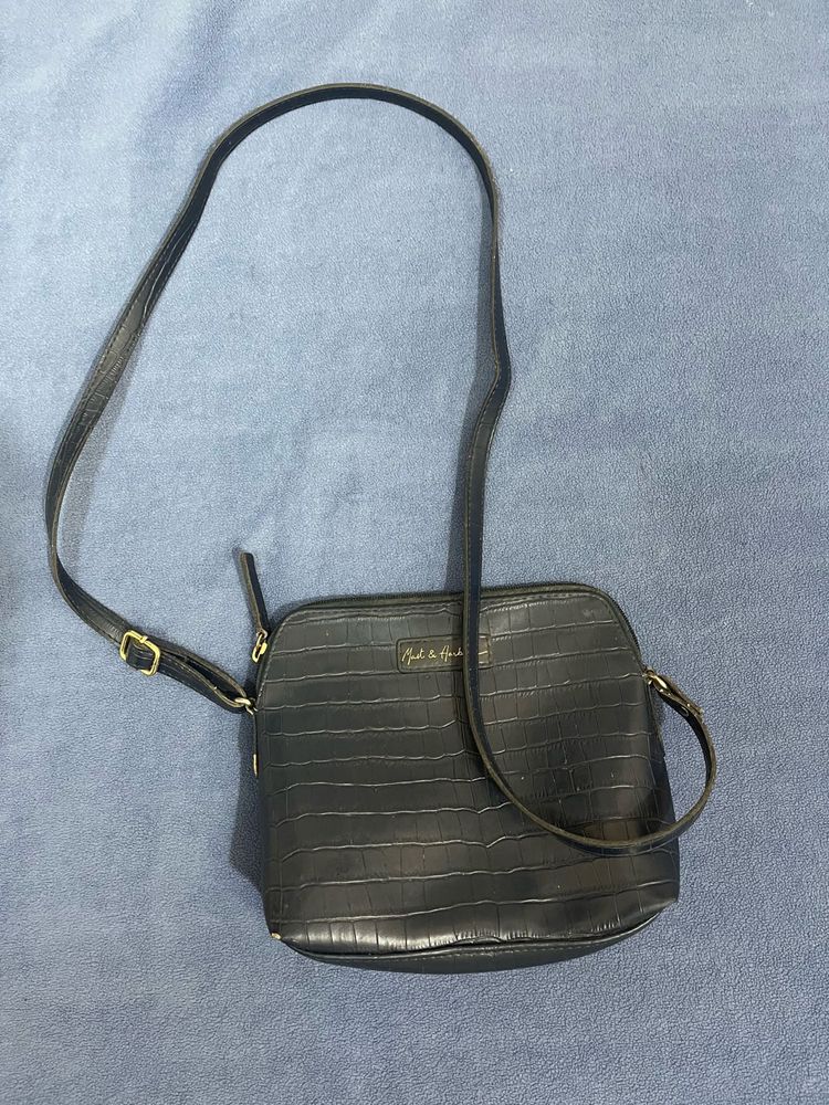 Mast &amp; Harbour Croc Textured Structured Sling Bag