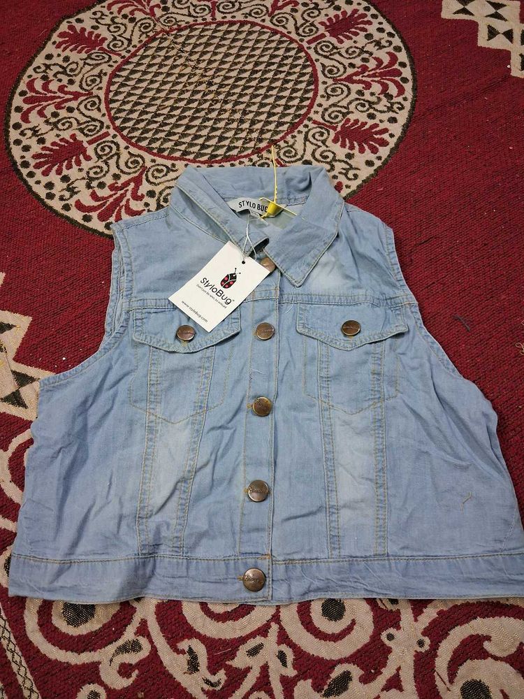 Cute Denim Vest Top