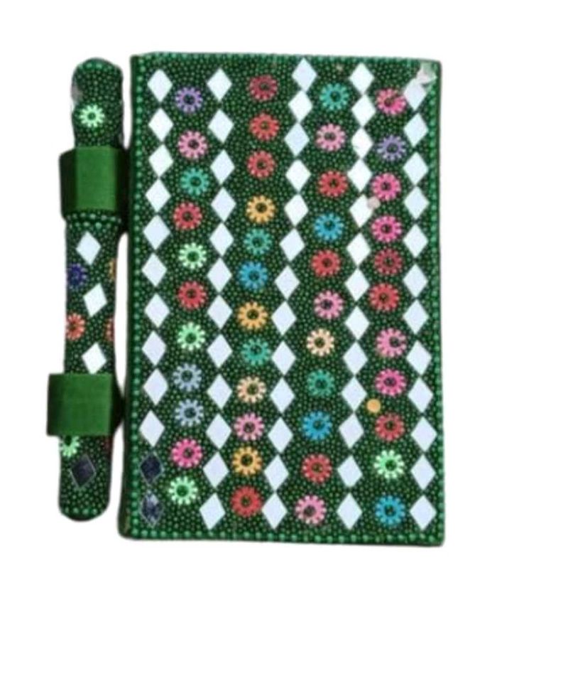 Handmade Mirror work lakh diery with pen