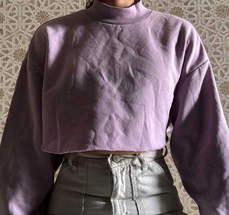 Cropped Lavender Sweatshirt