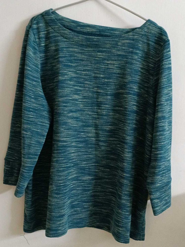 Cozy Teal Long Sleeve Top