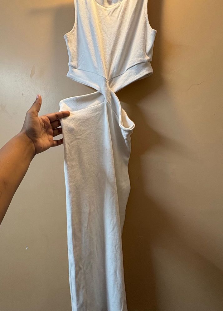 White waves maxi dress