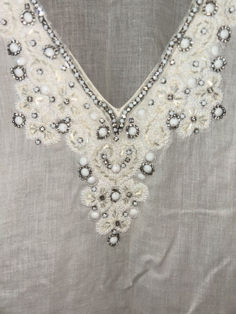 Embellished White Top